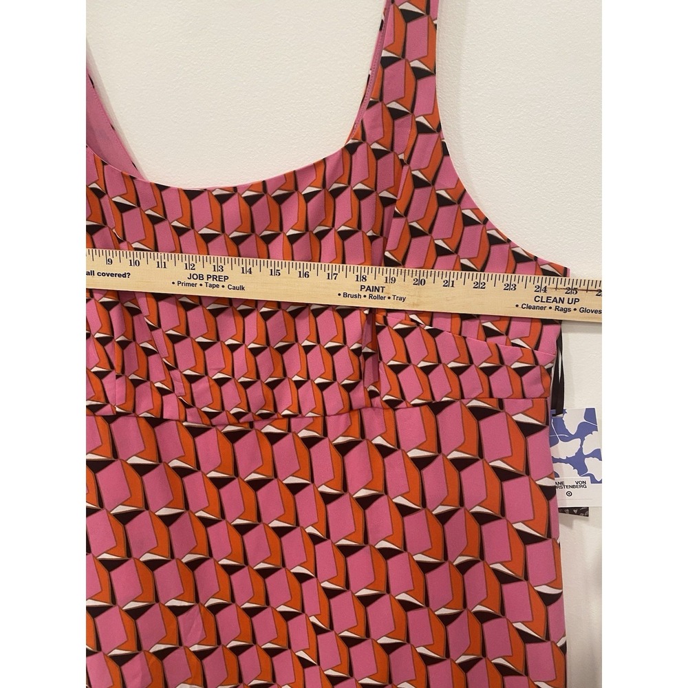 Diane Von Furstenberg Target Dress Pink Retro Modern Geo Mini Dress Size 24 New - Picture 8 of 16